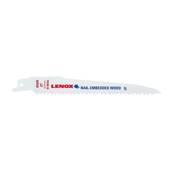 Lenox Reciprocating Saw Blade, 656R, 6 TPI, 6 in, Bi-Metal 22750OSB656R - main